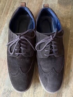Cole Haan GrandEvølution Wingtip Oxfords Brown suede- Size 9